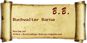 Buchvalter Barna névjegykártya